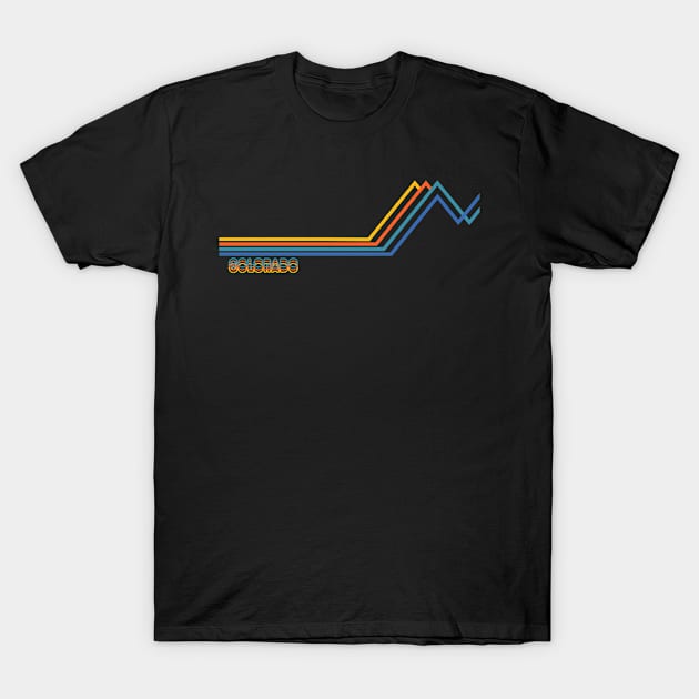 Retro Colorado Mountains design T-Shirt by MalmoDesigns